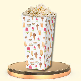ウォーターカラーのアイスクリームと棒アイスのポップコーン フェイバーボックス