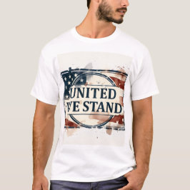 ウォーターカラーのアメリカ国旗 愛国的なデザイン Tシャツ