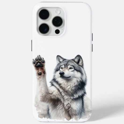 ウォーターカラーのアーティスティックグレーウルフ Case-Mate iPhoneケース (裏面)