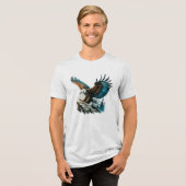 ウォーターカラーのイーグル トライブレンドＴシャツ (正面全面)