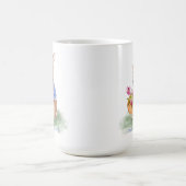 ウォーターカラーのイースターバニー コーヒーマグカップ (中央)