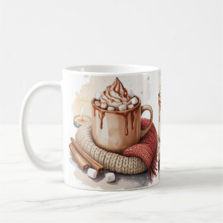 ウォーターカラーのウィンターマグカップ - Stay Cozy コーヒーマグカップ