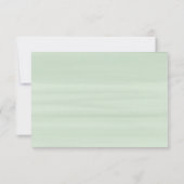 ウォーターカラーのオリーブの枝グリーンベルウェディングRSVPカード 招待状 (裏面)
