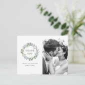 ウォーターカラーのオリーブの葉。イタリアの結婚式のお礼 ポストカード (スタンド正面)