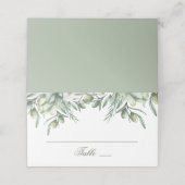 ウォーターカラーのオリーブ。イタリアの夏の庭の結婚式 プレイスカード (外部開封)