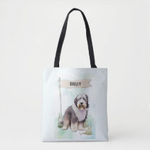 ウォーターカラーのオールド・イングリッシュ・シープドッグ オリジナルTote