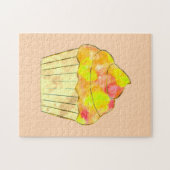 ウォーターカラーのカップケーキ絵画 ジグソーパズル (横)