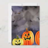 ウォーターカラーのカボチャのシーン ハロウィンパーティー  招待状 (裏面)
