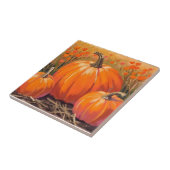 ウォーターカラーのカボチャ畑の紅葉 タイル (側面)