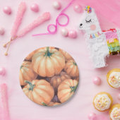 ウォーターカラーのカボチャ ハロウィン 収穫祭 ペーパープレート (パーティー)