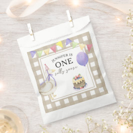 ウォーターカラーのガチョウの1歳の誕生日 フェイバーバッグ
