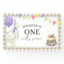 ウォーターカラーのガチョウ 1歳の誕生日おめでとう