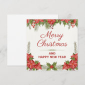 ウォーターカラーのクリスマスと新年のご挨拶 シーズンカード (正面/裏面)