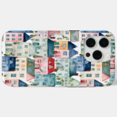 ウォーターカラーのクリスマスの家のシームレスパターン Case-Mate iPhoneケース (裏面 (横))