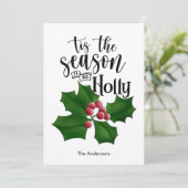 ウォーターカラーのクリスマスカード Holly Jolly シーズンカード (スタンド正面)