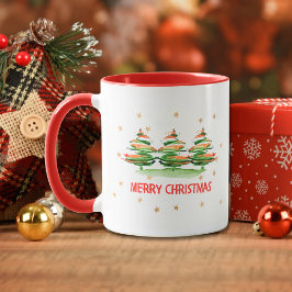 ウォーターカラーのクリスマスツリー - メリークリスマス マグカップ
