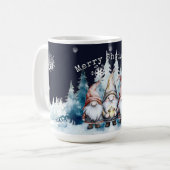 ウォーターカラーのクリスマス・ノーム達 コーヒーマグカップ (正面左)