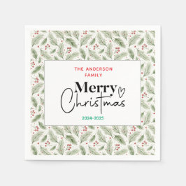 ウォーターカラーのグリーン グラス - 祝祭的なクリスマス パーティー スタンダードカクテルナプキン