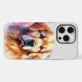 ウォーターカラーのゴールデンレトリバー iPhoneケース (裏面横)