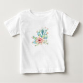 ウォーターカラーのサボテンの花 ベビーTシャツ (正面)