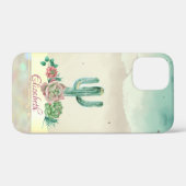 ウォーターカラーのサボテン、多肉植物のペイントスプラッシュ Case-Mate iPhoneケース (裏面 (横))