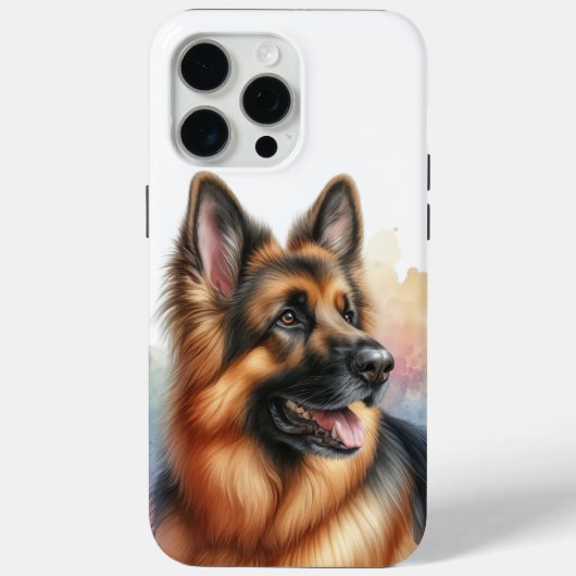 ウォーターカラーのジャーマンシェパード Case-Mate iPhoneケース (裏面)
