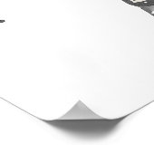 ウォーターカラーのスキーヤーともみの木の斜面 冬 ポスター (角)