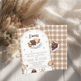 ウォーターカラーのスモアで愛を baby shower 招待状