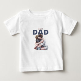 ウォーターカラーのスーパーパパデザイン ベビーTシャツ