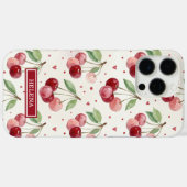 ウォーターカラーのチェリーのモノグラム Case-Mate iPhoneケース (裏面 (横))