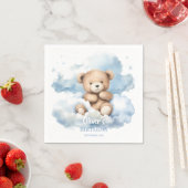 ウォーターカラーのテディベアと雲 スタンダードカクテルナプキン (インサイチュ)