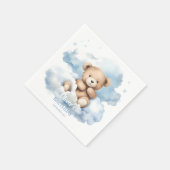 ウォーターカラーのテディベアと雲 スタンダードカクテルナプキン (角)