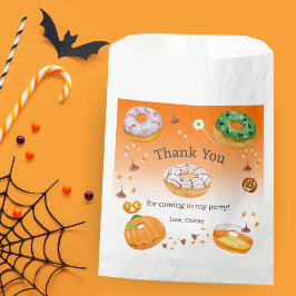 ウォーターカラーのドーナツ風ハロウィンお菓子のサンキュー フェイバーバッグ