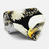 ウォーターカラーのハクトウワシ鳥動物自然芸術 ネクタイ (ロール)