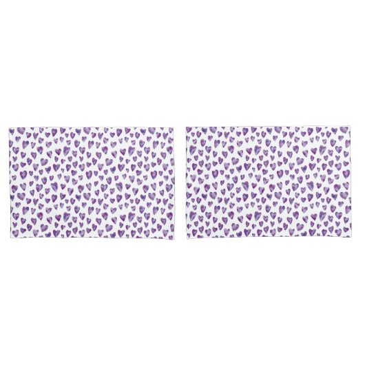 ウォーターカラーのハート 枕カバー (フロントセット)