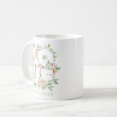 ウォーターカラーのバラとグリーン LOVE バレンタインデー コーヒーマグカップ (正面左)
