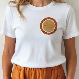 ウォーターカラーのパンプキンパイ ハッピー・サンクスギビング Tシャツ