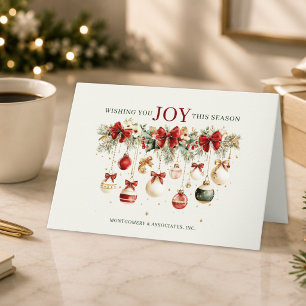 ウォーターカラーのビジネス ロゴ クリスマス オーナメント Joy