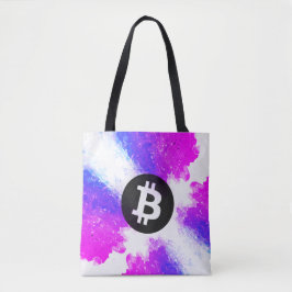 ウォーターカラーのビットコイン (スタイル6 - マイアミビーチ) トートバッグ
