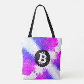 ウォーターカラーのビットコイン (スタイル6 - マイアミビーチ) トートバッグ (裏面)