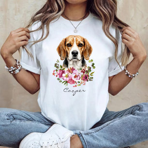 ウォーターカラーのビーグル Tシャツ