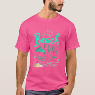 ウォーターカラーのビーチデイ ベストデイ Tシャツ