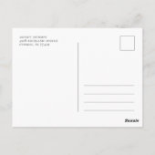 ウォーターカラーのピンクの花柄の結婚式のSave the Date ポストカード (裏面)