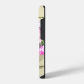 ウォーターカラーのピンクの花 iPhoneケース (左側面)