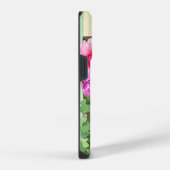 ウォーターカラーのピンクの花 iPhoneケース (右側面)
