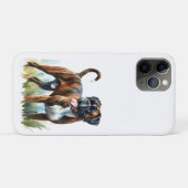 ウォーターカラーのブリンドルボクサー Case-Mate iPhoneケース (裏面(横))