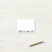 ウォーターカラーのボート船の絵画アート ポストイット (デスク上)