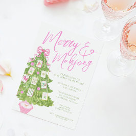 ウォーターカラーのメリー&麻雀クリスマスツリーパーティー 招待状