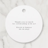 ウォーターカラーのユーカリとヒマワリの感謝カード フェイバータグ (裏面)