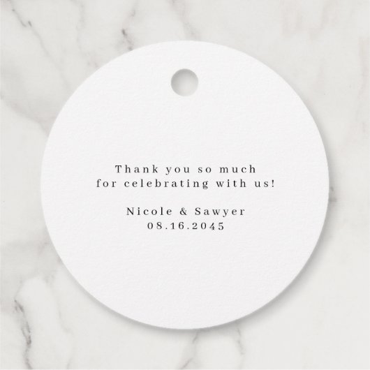 ウォーターカラーのユーカリとヒマワリの感謝メッセージ フェイバータグ (裏面)